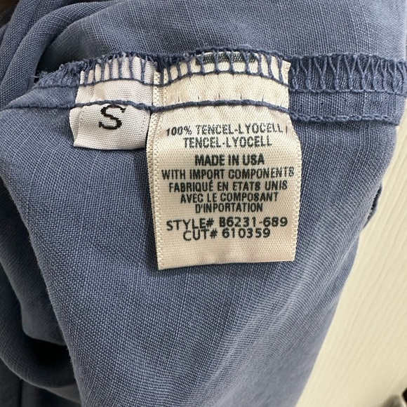 NWT Bella Dahl Ruffle Sleeve Wrap Dress Size Small Blue Navy - Picture 6 of 9